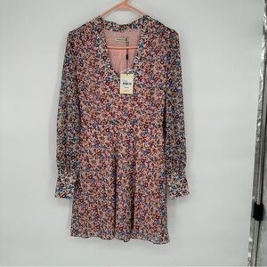 NEW The East Order Sophie Mini Long Sleeve Pink Floral Dress XS